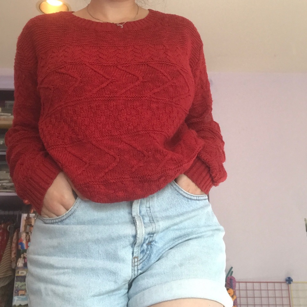 Cozy red sweater!